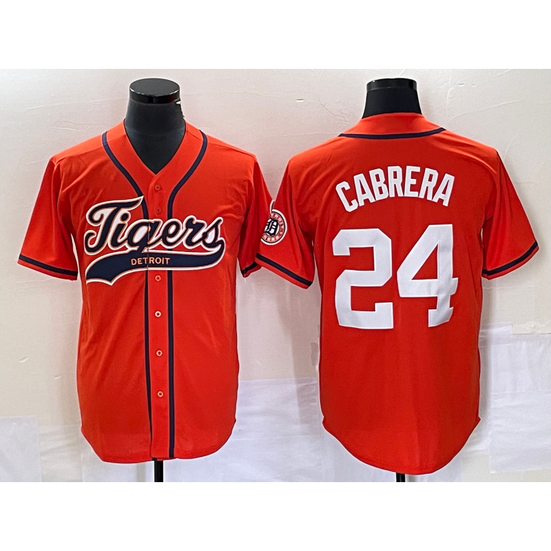 Detroit Tigers #24 Miguel Cabrera Orange Fotopoulosg Cool Base Stitched Jersey