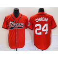 Detroit Tigers #24 Miguel Cabrera Orange Fotopoulosg Cool Base Stitched Jersey