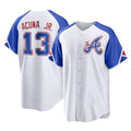 Atlanta Braves #13 Ronald Acuna Jr Player White Fotopoulosg City Connect Home Game Stitched Jerseys