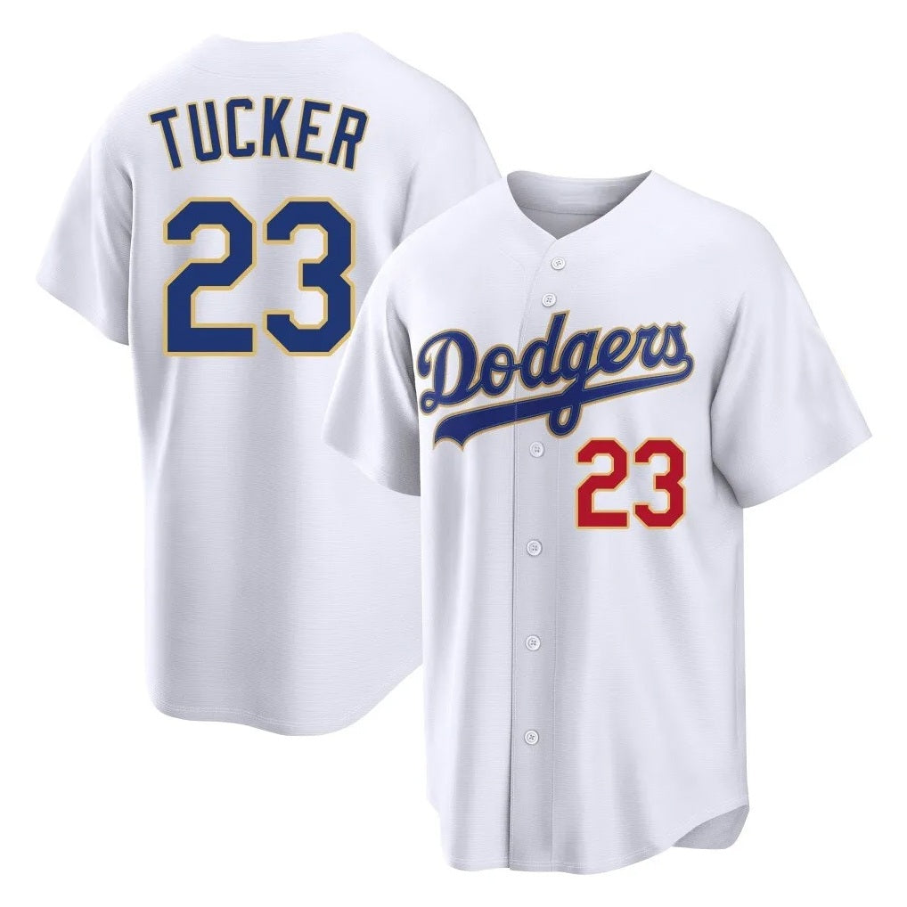 Los Angeles Dodgers #23 Kyle Tucker Player Gold White Fotopoulosg 2026 Collection Stadium Limited Stitched Jerseys