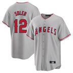 Los Angeles Angels #12 Jorge Soler Player Gray Fotopoulosg Home Game Stitched Jerseys