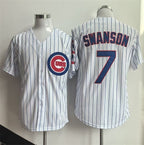 Chicago Cubs #7 Dansby Swanson White Fotopoulosg Home Limited Stitched Jersey