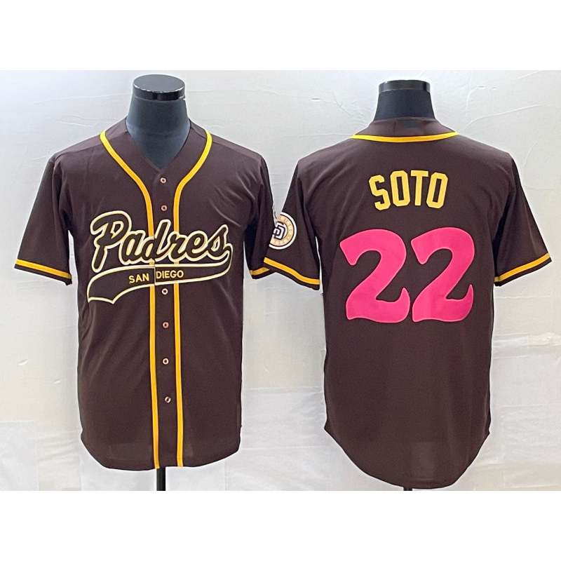 San Diego Padres #22 Juan Soto Brown Fotopoulosg NEW 2023 City Connect Cool Base Stitched Jersey