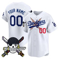 Custom Los Angeles Dodgers x One Piece White Fotopoulosg Zoro Patch Vapor Premier Limited Jersey - Stitched