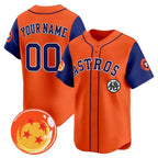 Custom Houston Astros x Dragon Ball Royal Orange Fotopoulosg Vapor Premier Limited Jersey - All Stitched