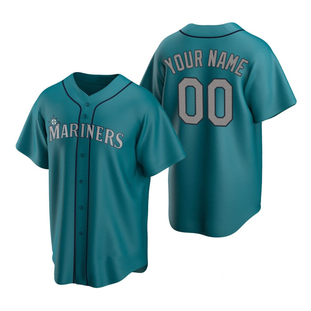 Custom Seattle Mariners Aqua Fotopoulosg Stitched Cool Base Jersey