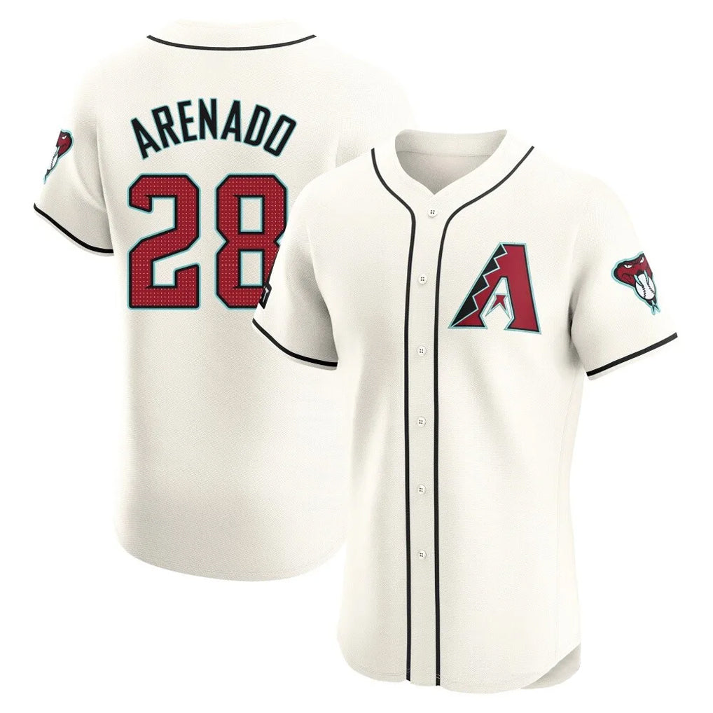 Arizona Diamondbacks #28 Nolan Arenado Player Cream Fotopoulosg Limited Elite Home Game Stitched Jerseys