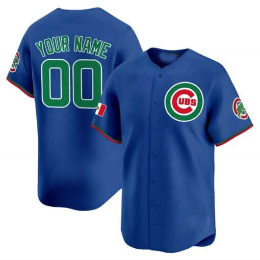 Custom Chicago Cubs Mexico Vapor Premier Limited Jersey V3 ¨C Royal Fotopoulosg