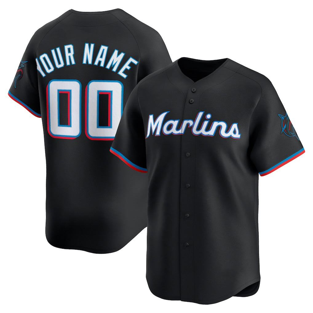 Custom Miami Marlins Black Fotopoulosg Alternate Limited Jersey