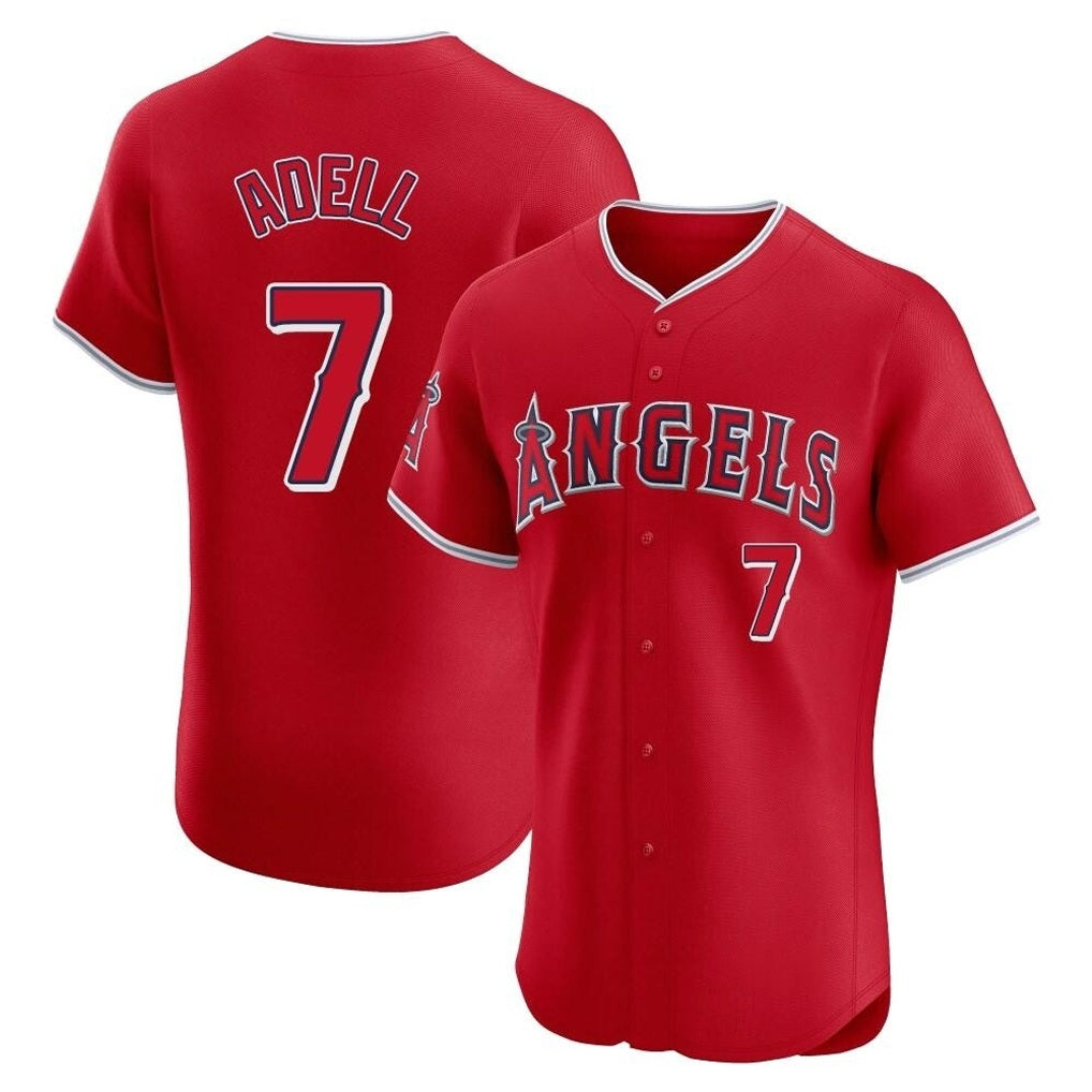 Los Angeles Angels #7 Jo Adell Player Red Fotopoulosg Home Limited Elite Stitched Jerseys