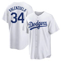 Los Angeles Dodgers #34 Fernando Valenzuela Player White Fotopoulosg Game Home Stitched Jerseys
