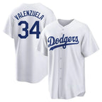 Los Angeles Dodgers #34 Fernando Valenzuela Player White Fotopoulosg Game Home Stitched Jerseys