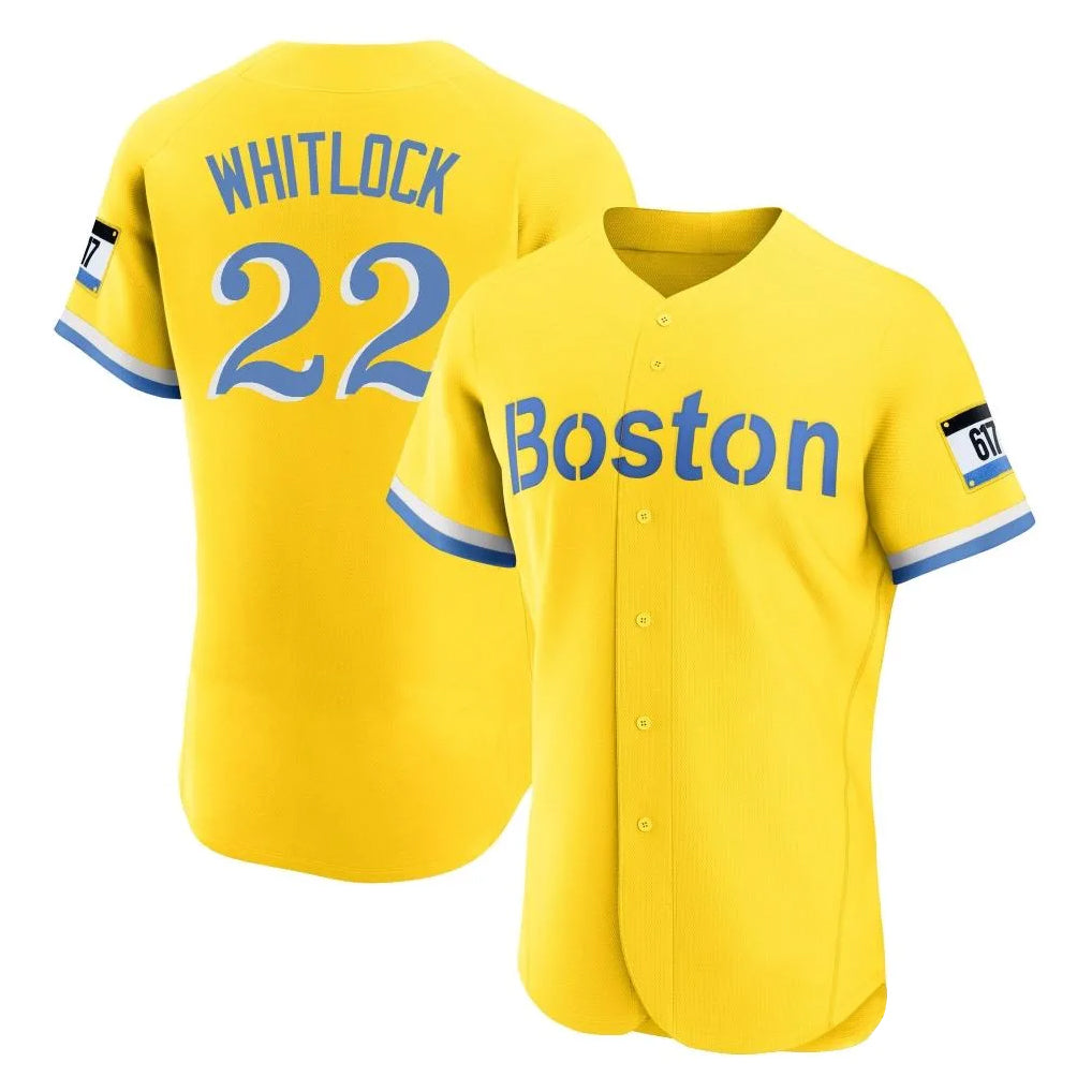 Boston Red Sox #22 Garrett Whitlock Player Yellow Fotopoulosg Limited Elite Home Game Stitched Jerseys1