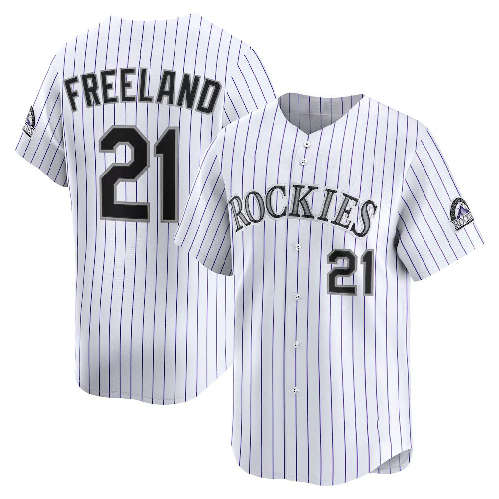 Colorado Rockies #21 Kyle Freeland White Fotopoulosg Home Limited Player Jersey