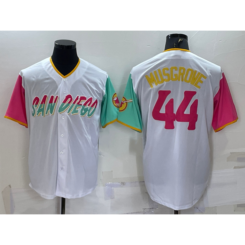 San Diego Padres #44 Joe Musgrove White Fotopoulosg 2022 City Connect Cool Base Stitched Jersey