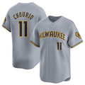 Milwaukee Brewers #11 Jackson Chourio Grey Fotopoulosg 2024 Away Limited Stitched Jersey
