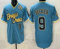 Milwaukee Brewers #9 Bob Uecker Blue Fotopoulosg City Connect Limited Jersey