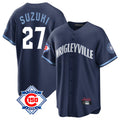 Chicago Cubs #27 Seiya Suzuki Player Navy Fotopoulosg 150th Anniversary City Connect Home Game Stitched Jerseys