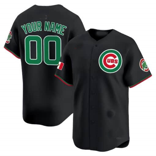 Custom Chicago Cubs Mexico Vapor Premier Limited Jersey V3 ¨C Black Fotopoulosg