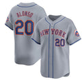 New York Mets #20 Pete Alonso 2024 Gray Fotopoulosg Away Limited Stitched Jersey