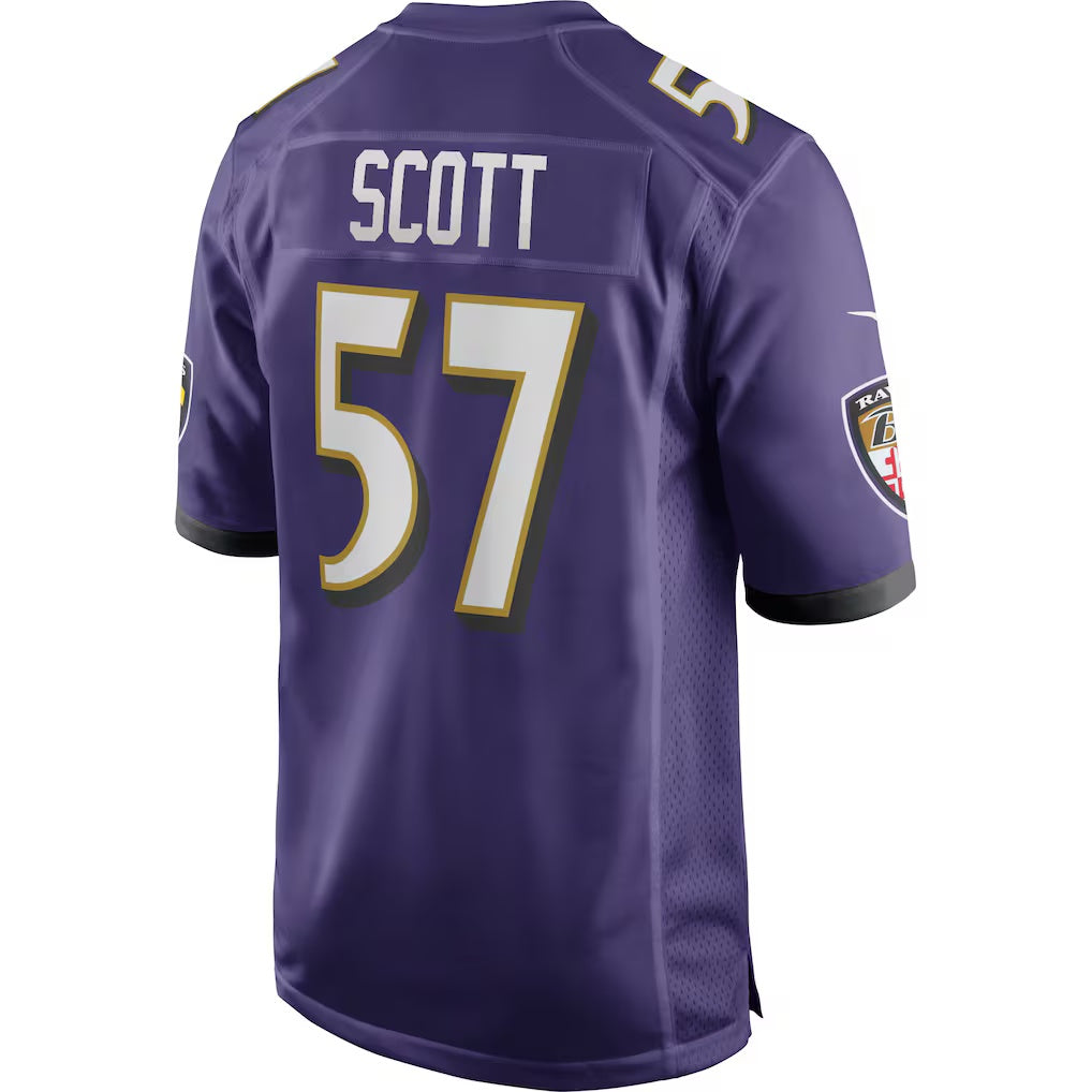 B.Ravens #57 Bart Scott Purple Fotopoulosg Game Retired Player Jersey