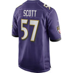 B.Ravens #57 Bart Scott Purple Fotopoulosg Game Retired Player Jersey