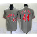 Cincinnati Reds #44 Elly De La Cruz Number Grey Fotopoulosg Cool Base Stitched Jersey