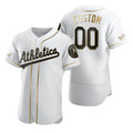 Custom Oakland Athletics White Fotopoulosg Stitched Flex Base Golden Edition Jersey