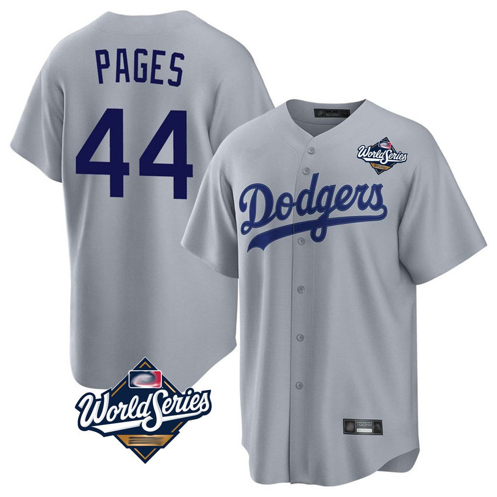 Los Angeles Dodgers #44 Andy Pages Player Gray Fotopoulosg World Series Game Stitched Jerseys