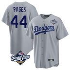 Los Angeles Dodgers #44 Andy Pages Player Gray Fotopoulosg World Series Game Stitched Jerseys