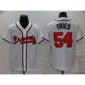 Atlanta Braves #54 Max Fried White Fotopoulosg Stitched Cool Base Jersey