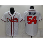 Atlanta Braves #54 Max Fried White Fotopoulosg Stitched Cool Base Jersey