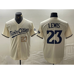 Minnesota Twins #23 Royce Lewis Number Cream Fotopoulosg Cool Base Stitched Jerseys