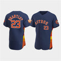Houston Astros #23 Michael Brantley Navy Fotopoulosg 60th Anniversary Flex Base Stitched Jersey