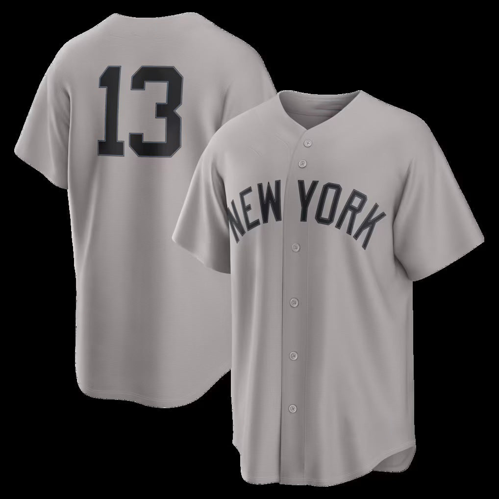 New York Yankees #13 Jazz Chisholm Jr. Gray Fotopoulosg Road Replica Jersey 2