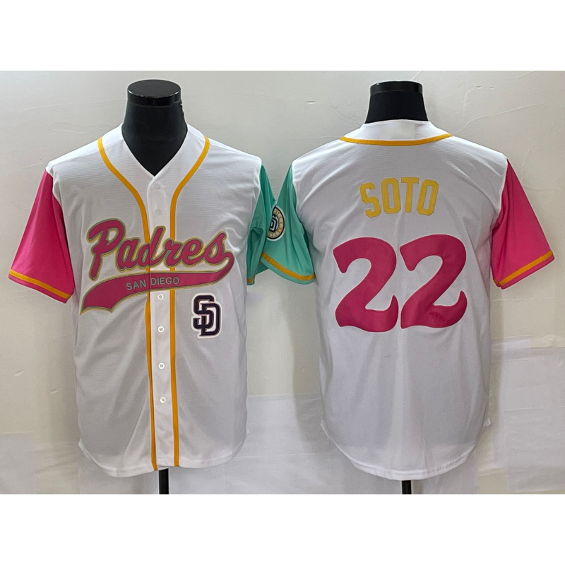 San Diego Padres #22 Juan Soto White Fotopoulosg NEW 2023 City Connect Cool Base Stitched Jersey