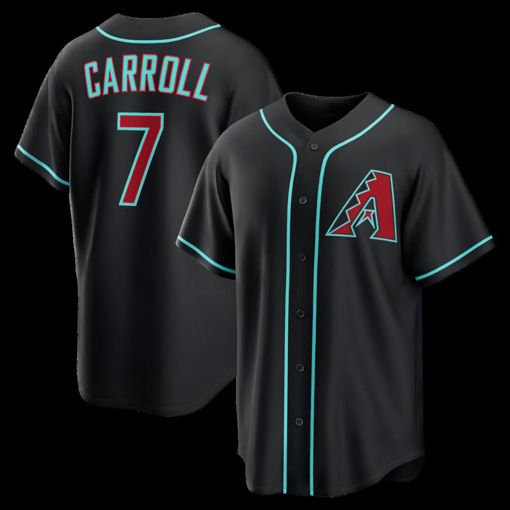 Arizona Diamondbacks #7 Corbin Carroll Black Fotopoulosg Alternate Replica Jersey