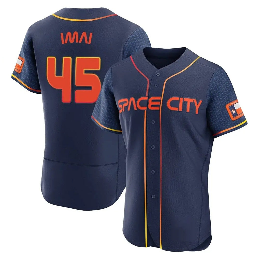Houston Astros #45 Tatsuya Imai Player Navy Fotopoulosg City Connect Limited Elite Home Stitched Jerseys
