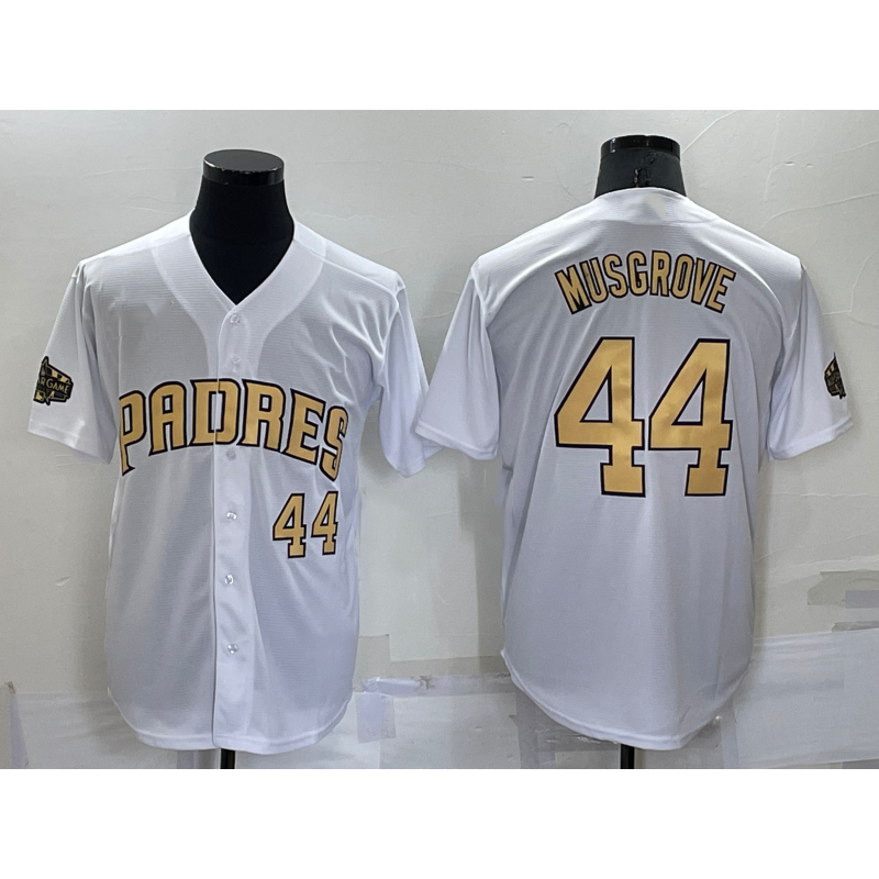 San Diego Padres #44 Joe Musgrove Number White Fotopoulosg 2022 All Star Stitched Cool Base Jersey