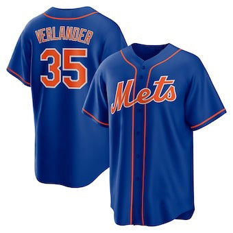 New York Mets #35 Justin Verlander Blue Fotopoulosg Stitched Cool Base Jersey