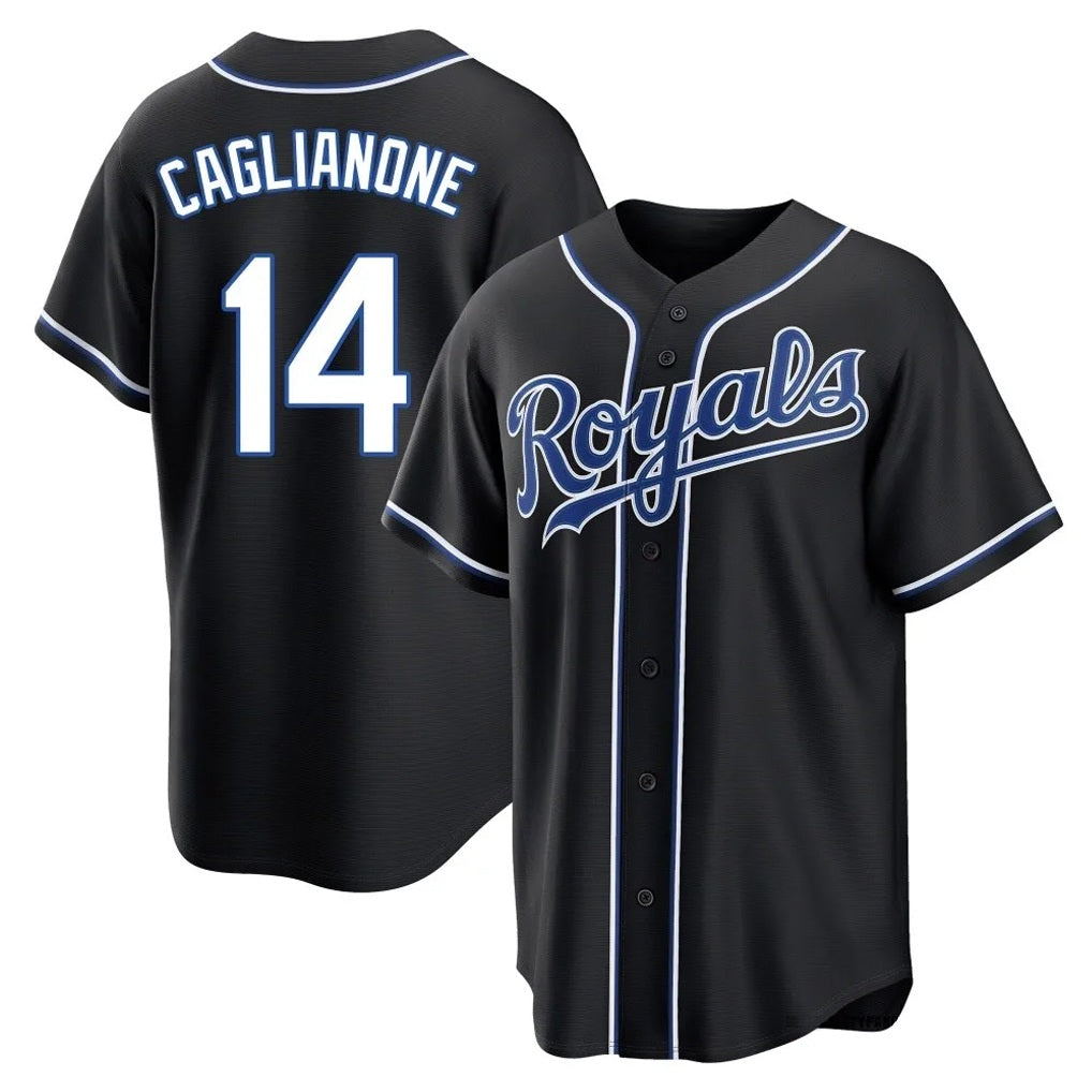 Kansas City Royals #14 Jac Caglianone Player Black Fotopoulosg Carbon Fashion Home Game Stitched Jerseys