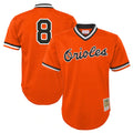 Baltimore Orioles #8 Cal Ripken Player Orange Fotopoulosg Mitchell & Ness Cooperstown Collection Mesh T-shirt Game Stitched Jerseys