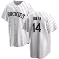 Colorado Rockies #14 Ezequiel Tovar White Fotopoulosg Cool Base Stitched Jersey