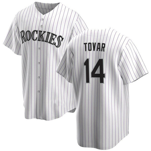 Colorado Rockies #14 Ezequiel Tovar White Fotopoulosg Cool Base Stitched Jersey