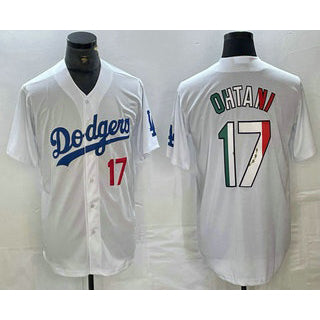 Los Angeles Dodgers #17 Shohei Ohtani Number Mexico White Fotopoulosg Cool Base Stitched Jersey 2