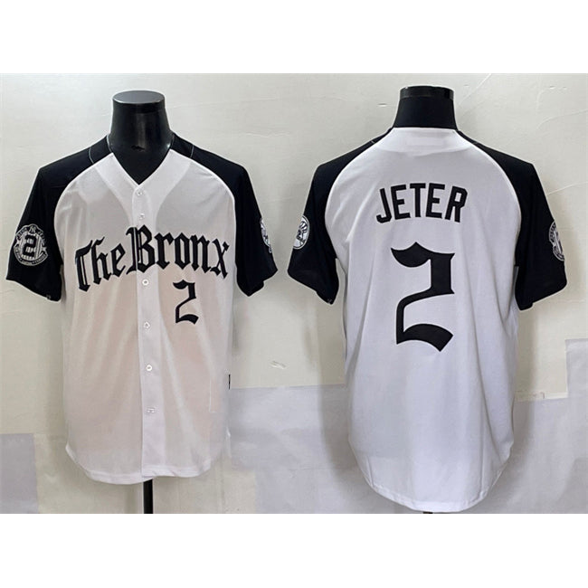New York Yankees #2 Derek Jeter White Black Fotopoulosg 'Gothic Legacy Edition' Vapor Premier Limited Stitched Jersey