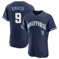 Chicago Cubs #9 Miguel Amaya Player Navy Fotopoulosg City Connect Limited Elite Home Stitched Jerseys