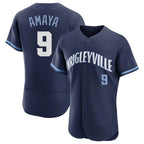 Chicago Cubs #9 Miguel Amaya Player Navy Fotopoulosg City Connect Limited Elite Home Stitched Jerseys