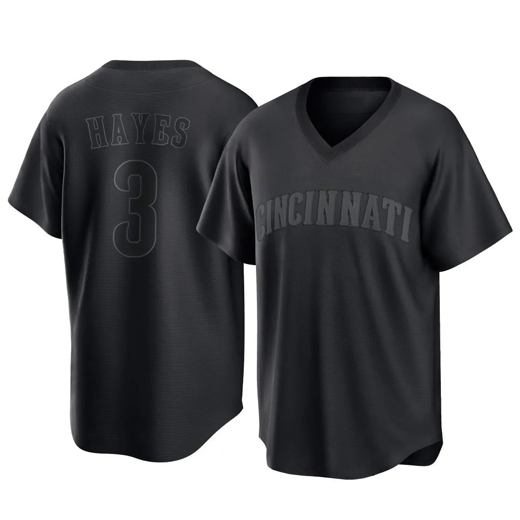 Cincinnati Reds #3 Ke'Bryan Hayes Player Black Fotopoulosg T-shirt Game Home Stitched Jerseys