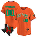 Custom Houston Astros Mexico Texas Patch Vapor Premier Limited Jersey V3 ¨C Orange Fotopoulosg